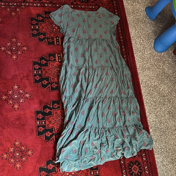 Natural Life Floral Maxi Dress in Teal and Red - Picture 2 of 3